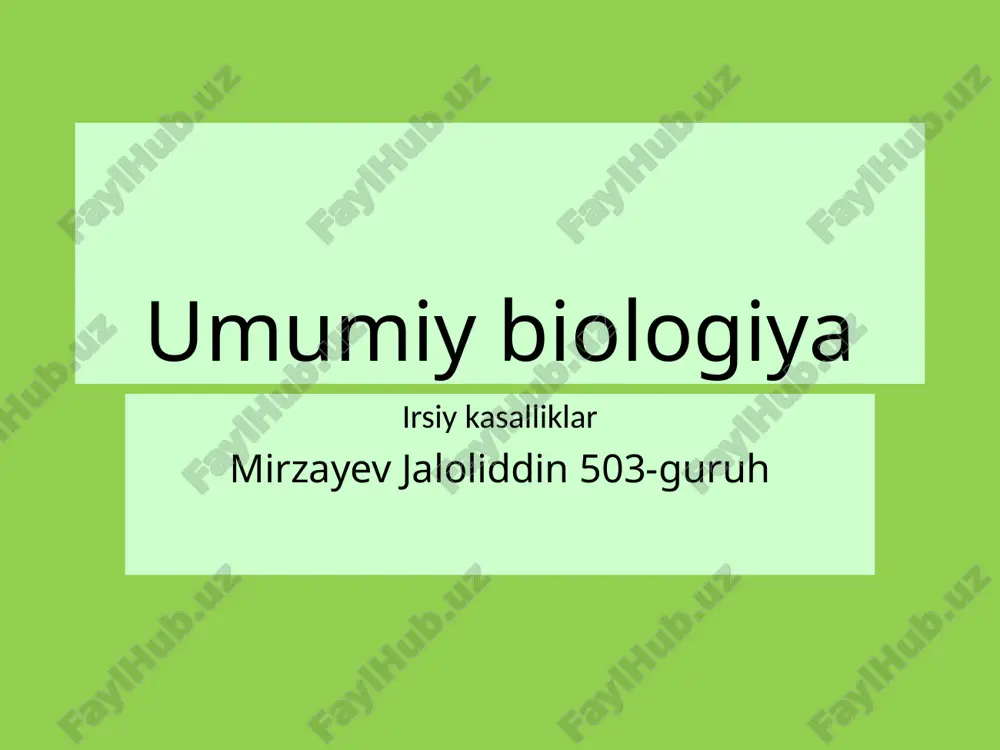 irsiy kasalliklar — PPTX