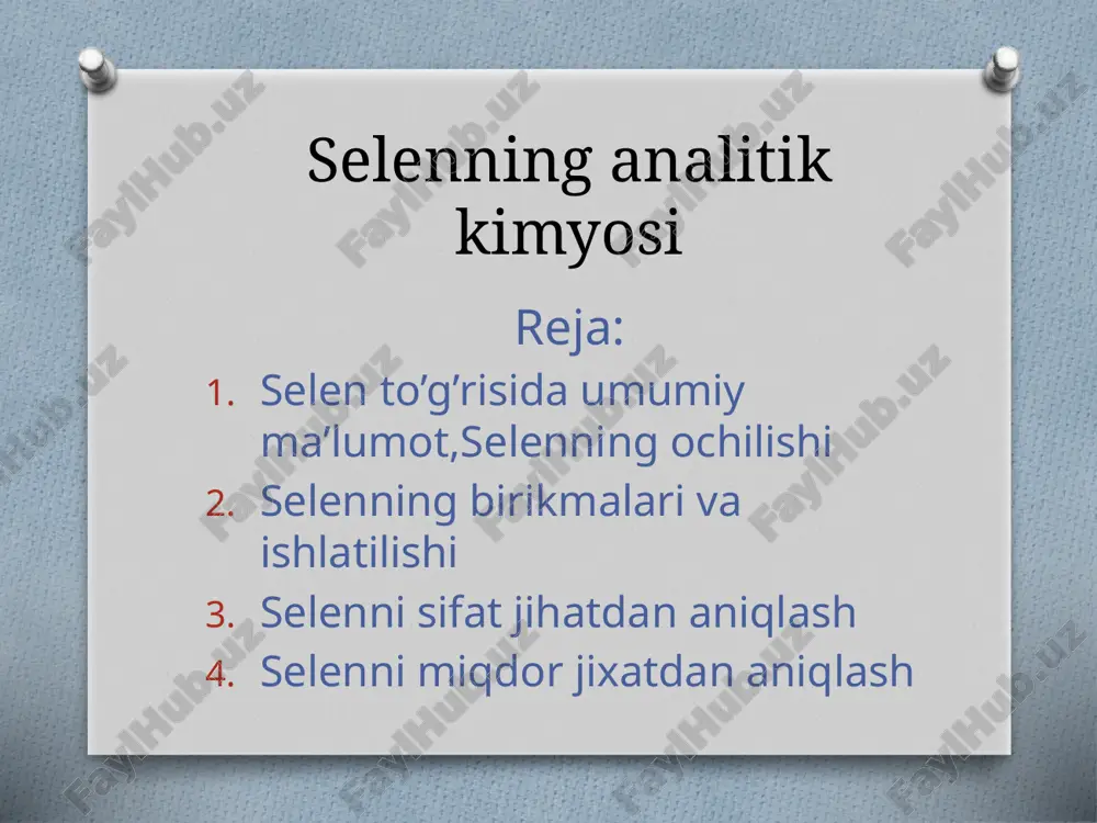 selenning analitik kimyosi — ZIP