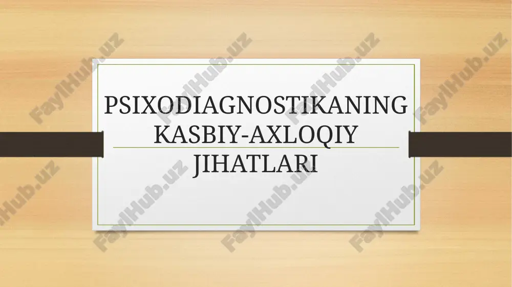 psixodiagnostika — PPTX
