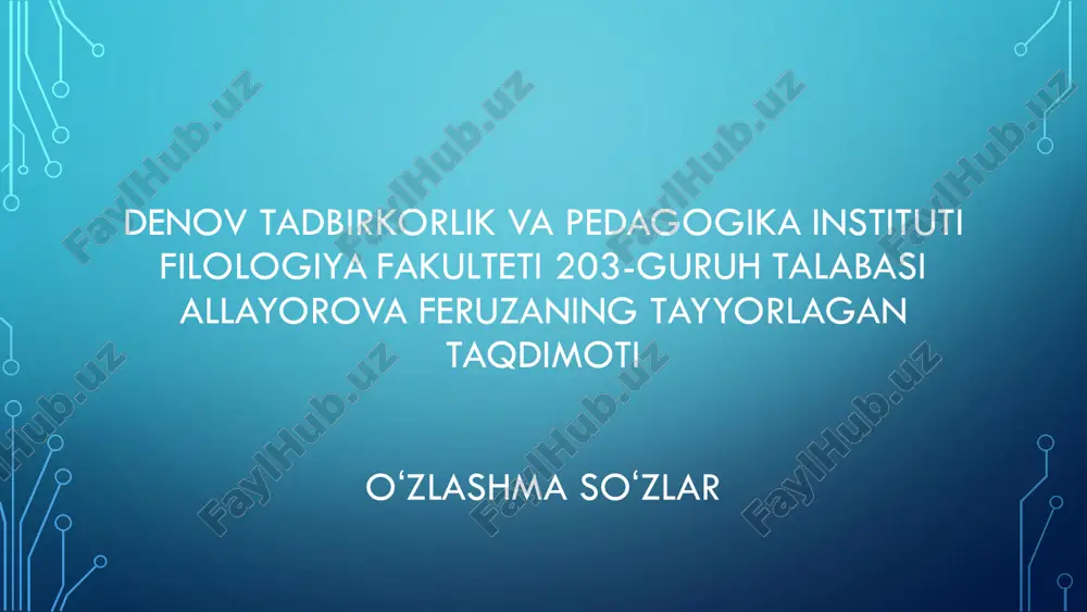 oʻzlashma soʻzlar — PDF