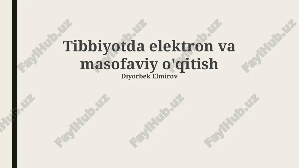 tibbiyotda elektron va masofaviy oʻqitish — PPTX