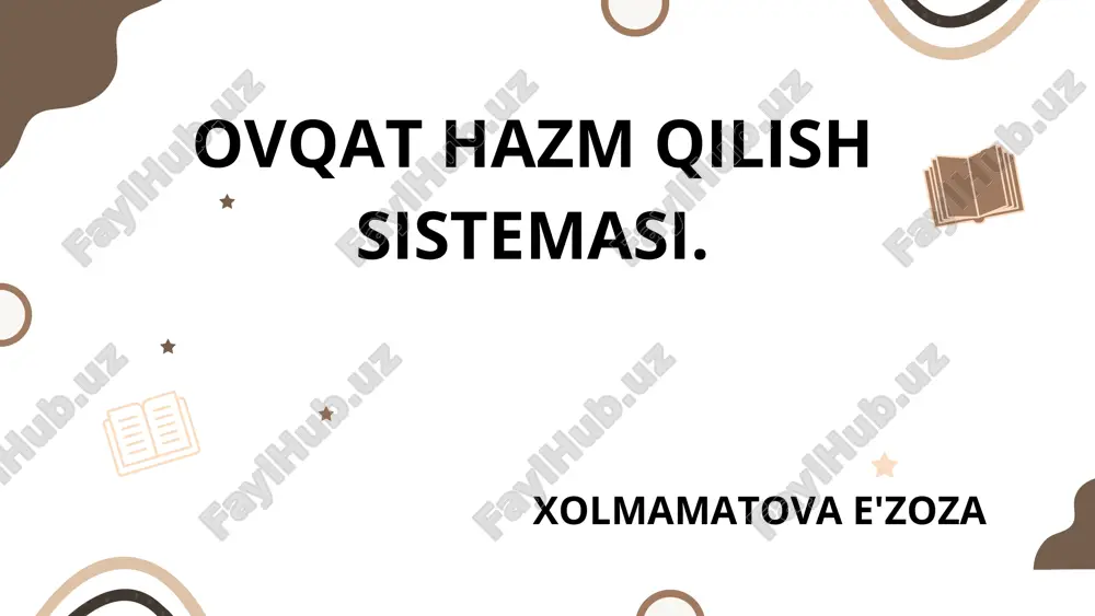 ovqat hazm qilish sistemasi — PDF