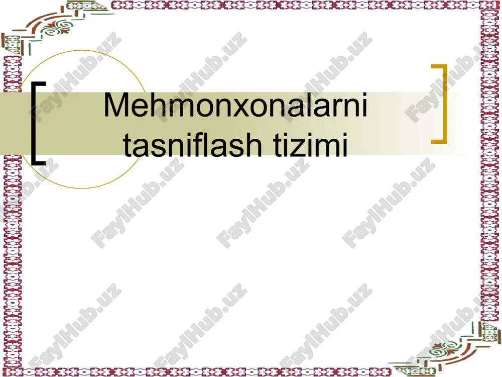 mehmonxonalarni tasniflash tizimi — ZIP