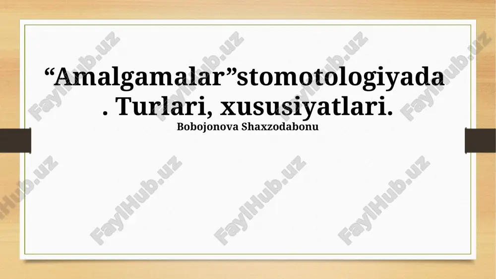 amalgamalar — PPTX