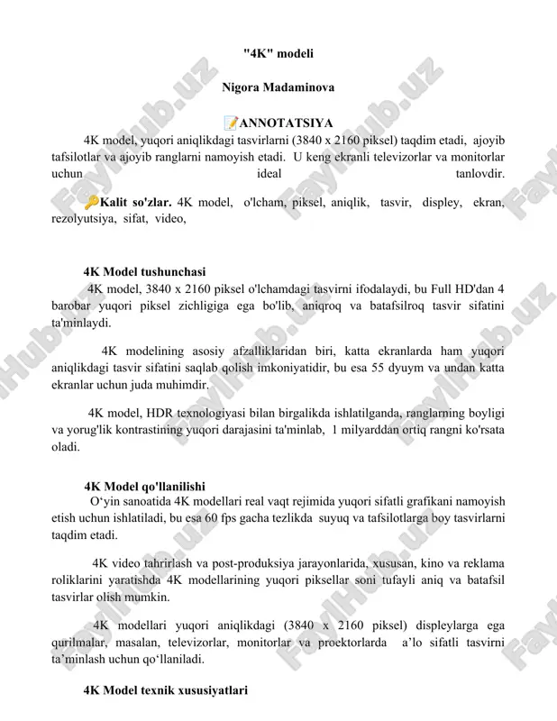 4k modeli — DOCX