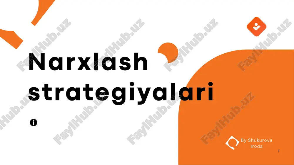 narxlash strategiyalari — PPTX