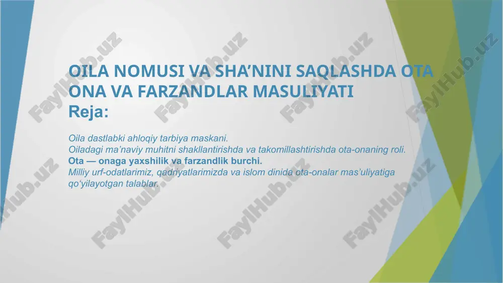 oilaviy tarbiya — PPTX