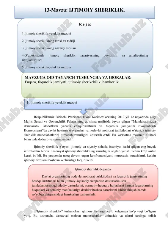 ijtimoiy sheriklik — DOCX