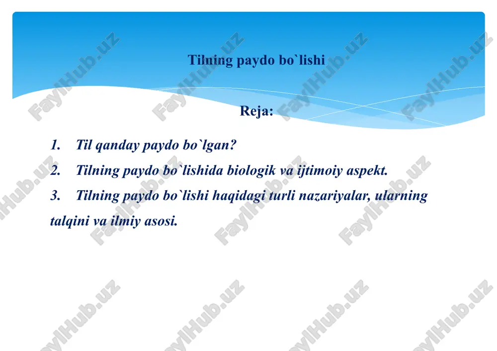 tilning paydo bo'lishi — PPTX