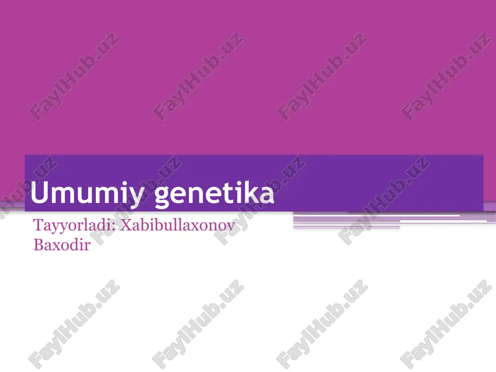 umumiy genetika — PPTX