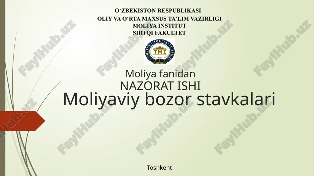 moliyaviy bozor stavkalari — ZIP