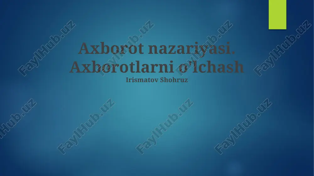 axborot nazariyasi — PPTX
