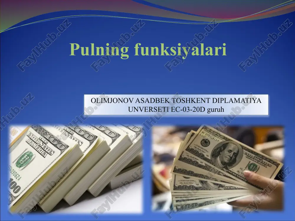 pulning funksiyalari — PPTX