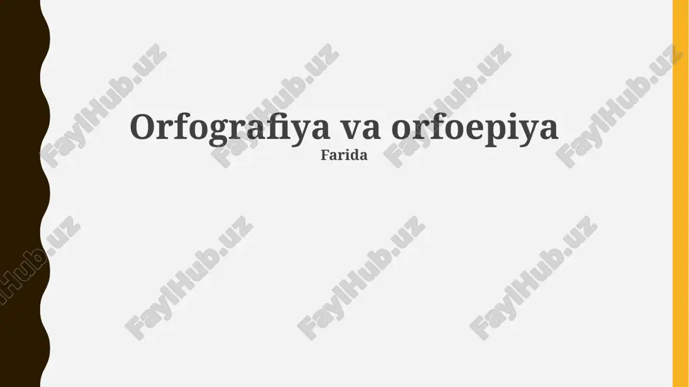 orfografiya va orfoepiya — PPTX