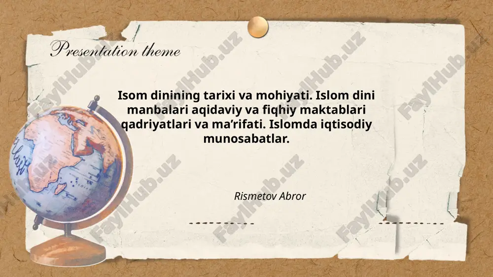 islom dini tarixi va mohiyati — PPTX