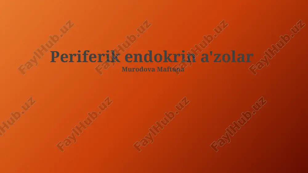 oshqozon osti bezi kasalliklari — PPTX