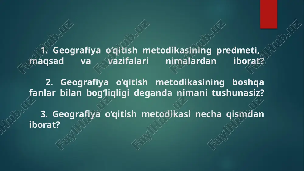 geografiya o‘qitish metodikasi — PPTX