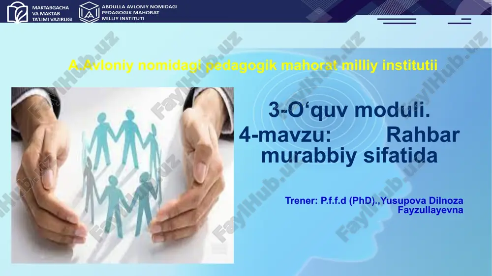 rahbar-murabbiy sifatida — PPTX