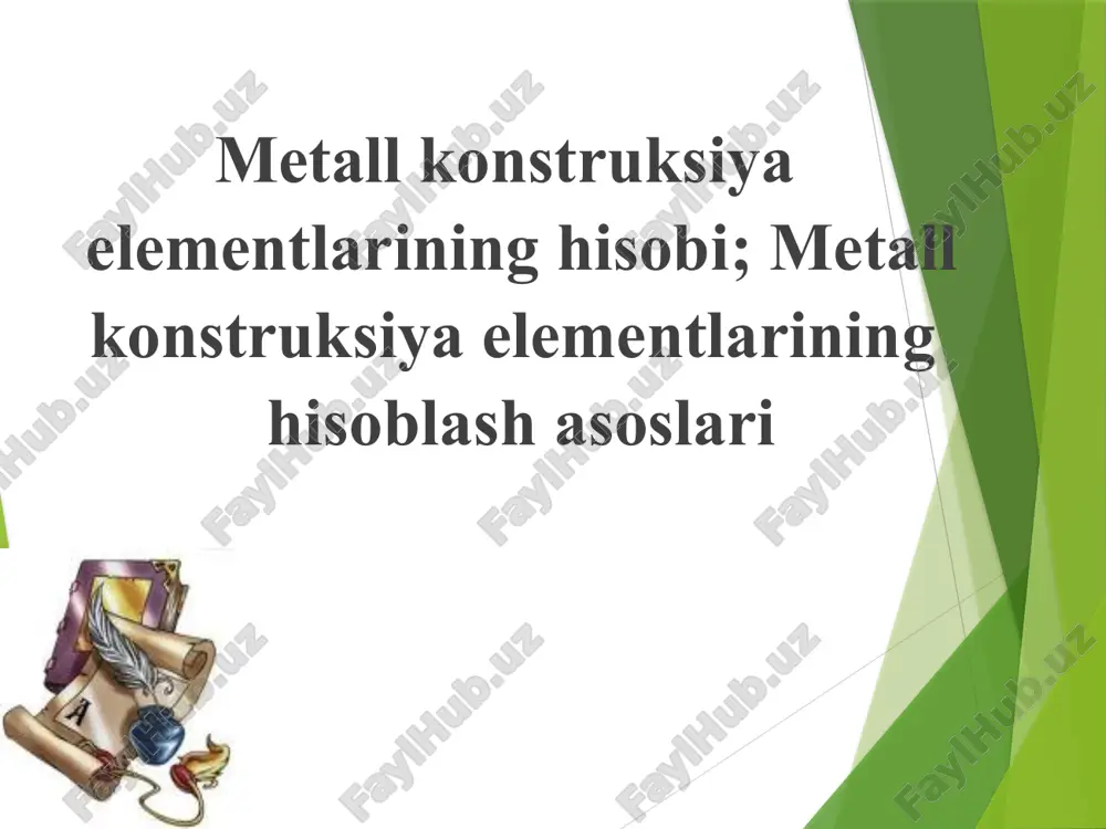 metall konstruksiya elementlarining hisobi, metall konstruksiya elementlarining  hisoblash asoslari — ZIP