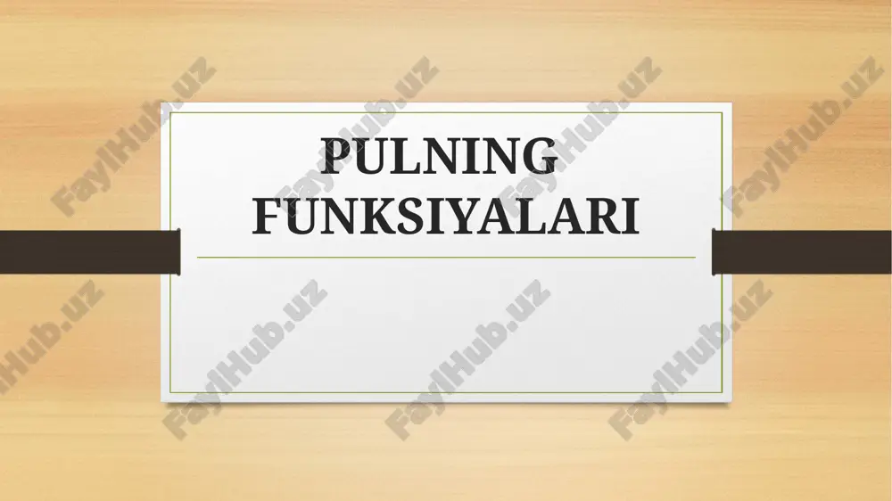 pulning funksiyalari — PPTX