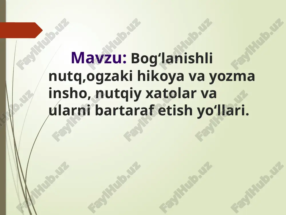 bog`lanishli nutq — PPTX