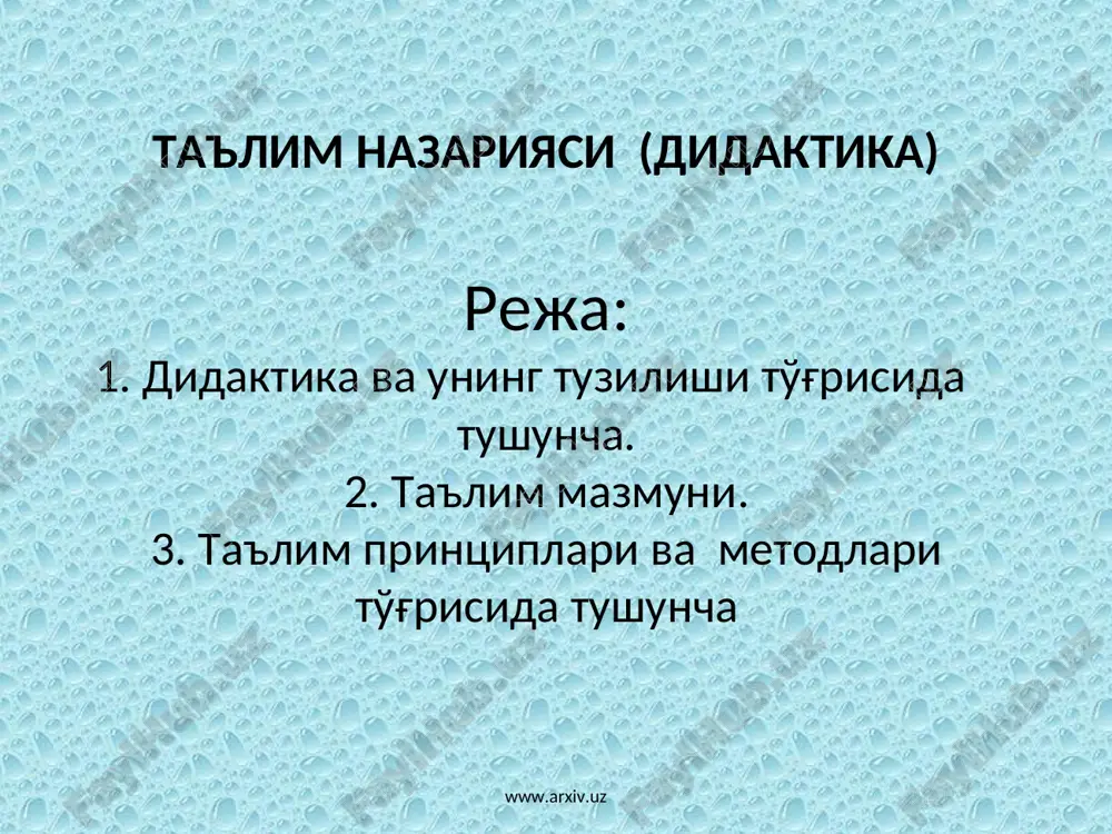 таълим назарияси (дидактика) — ZIP