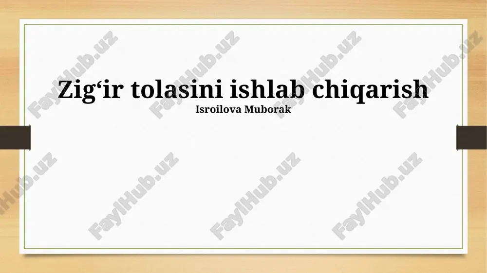 zig'ir tolasi — PPTX