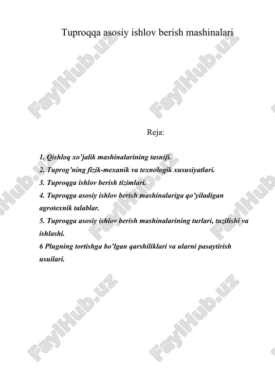 tuproqqa asosiy ishlov berish mashinalari — ZIP