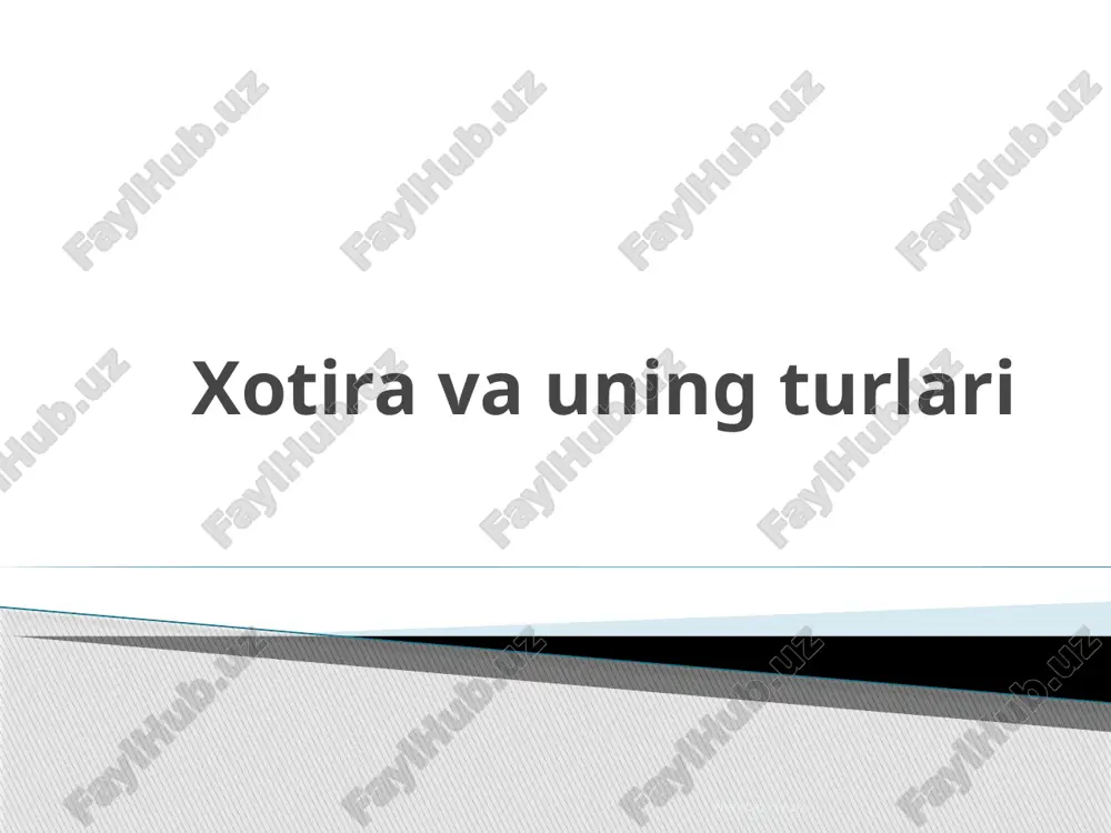xotira va uning turlari — ZIP