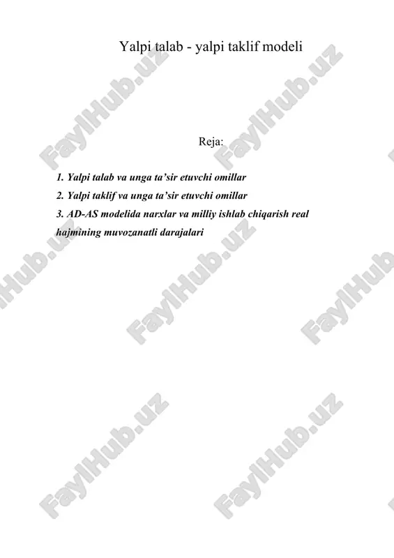 yalpi talab - yalpi taklif modeli — ZIP