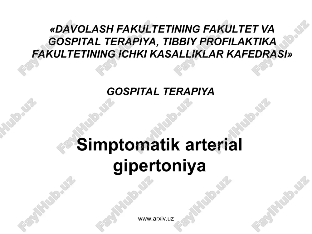 simptomatik arterial gipertoniya — ZIP