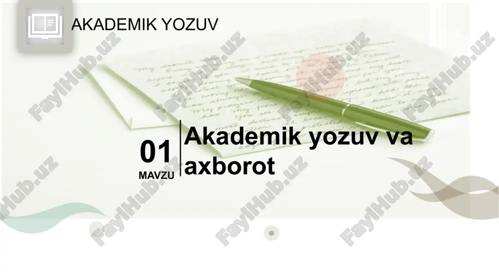 akademik yozuv va axborot — PPTX
