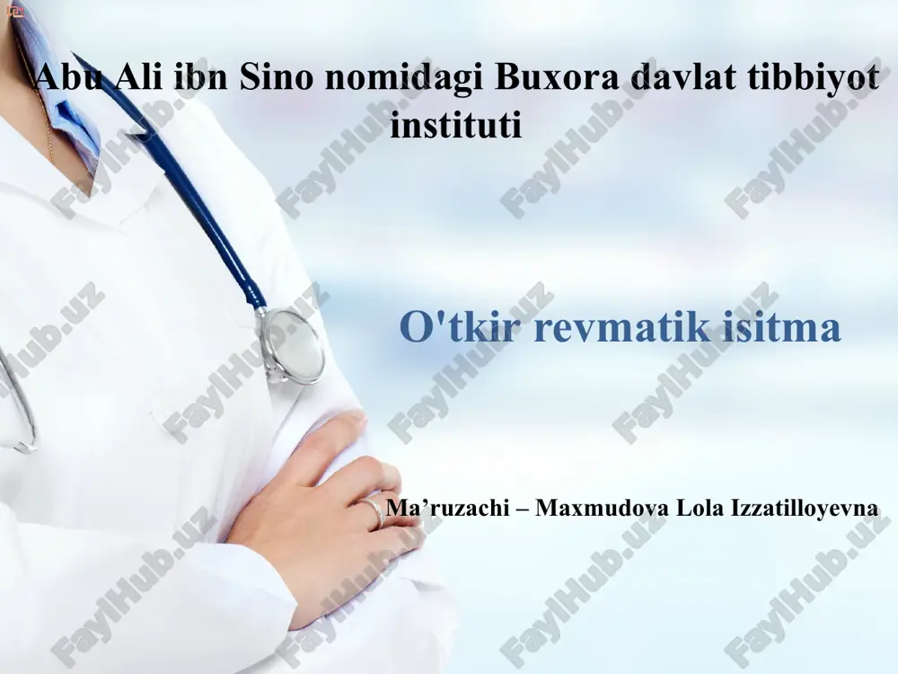 o'tkir revmatik isitma — PPTX