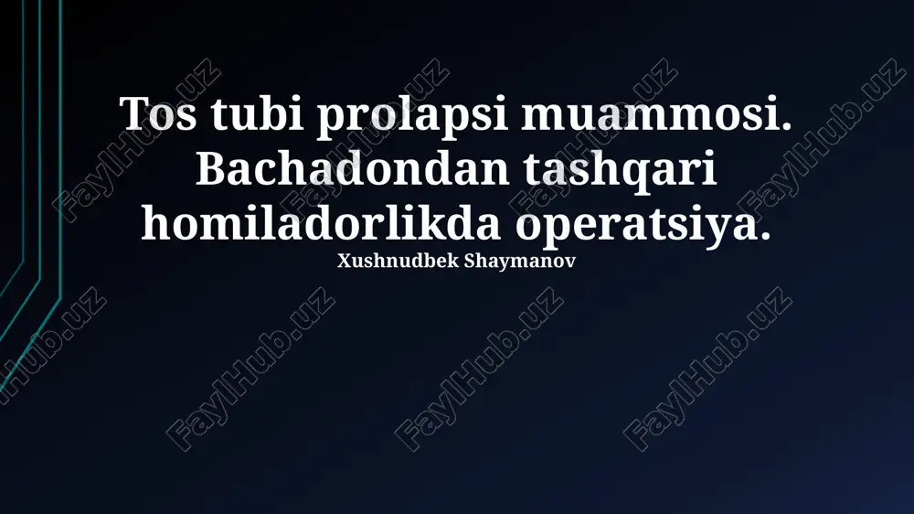 tos tubi prolapsi muammosi — PPTX