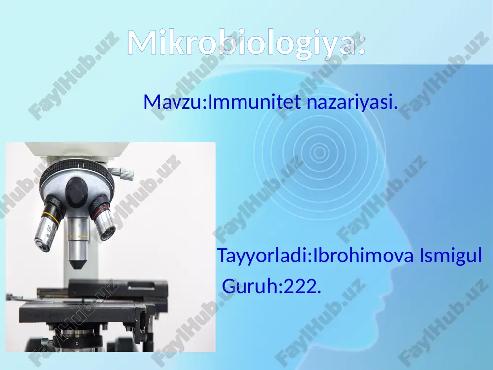 immunitet nazariyasi — PPTX