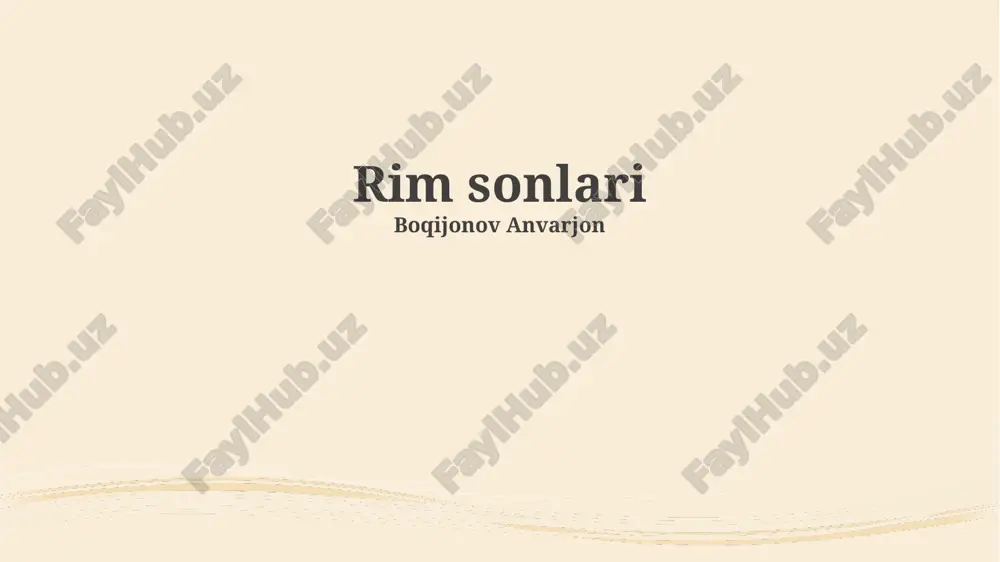 rim sonlari — PPTX