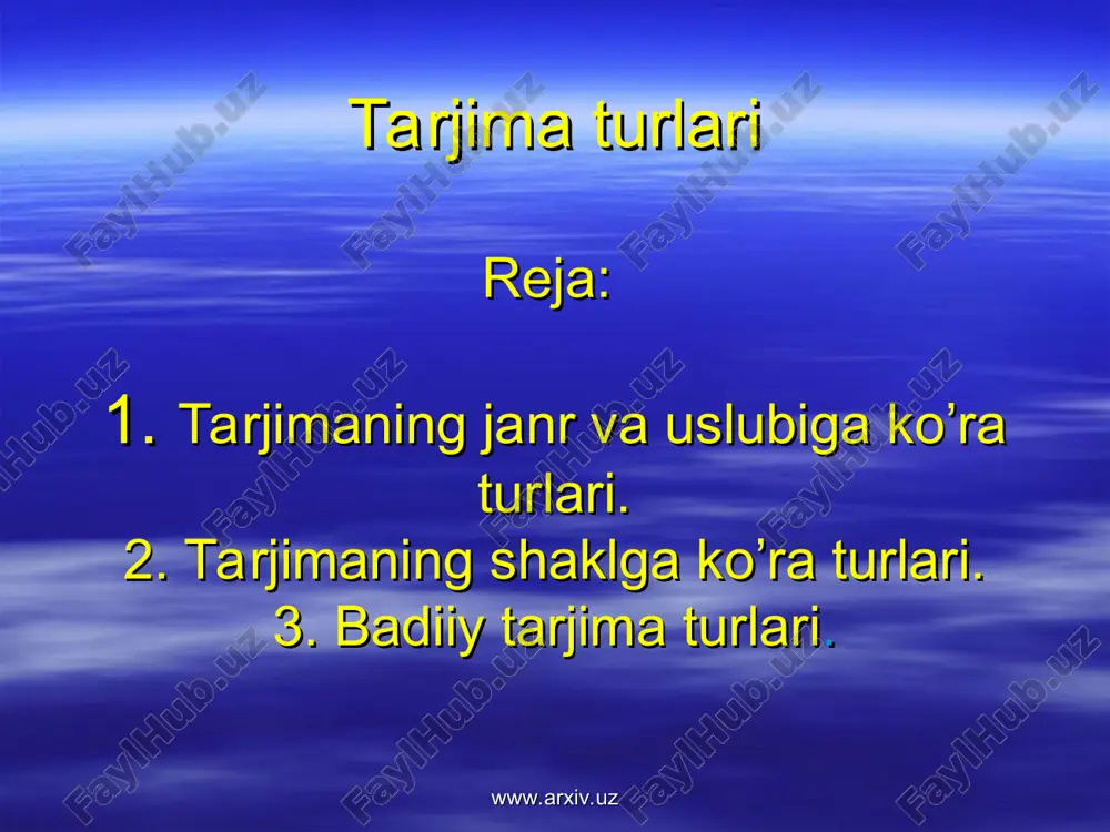 tarjima turlari — ZIP