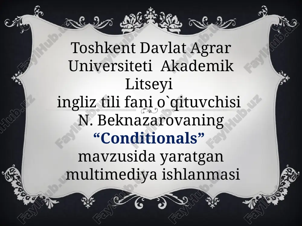 conditionals — PPT