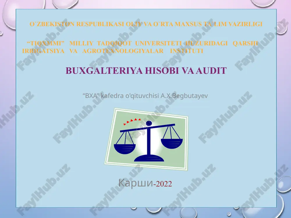 buxgalteriya hisobi va audit — PPTX