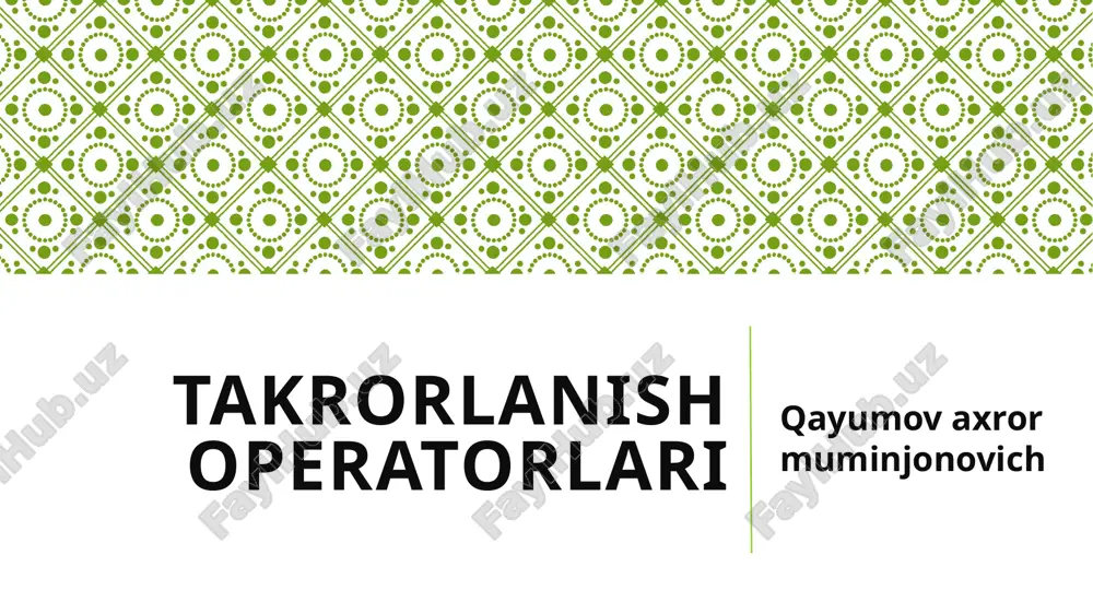 takrorlanish operatorlari — PPTX