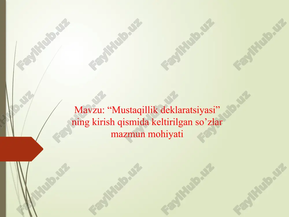mustaqillik deklaratsiyasi — PPTX