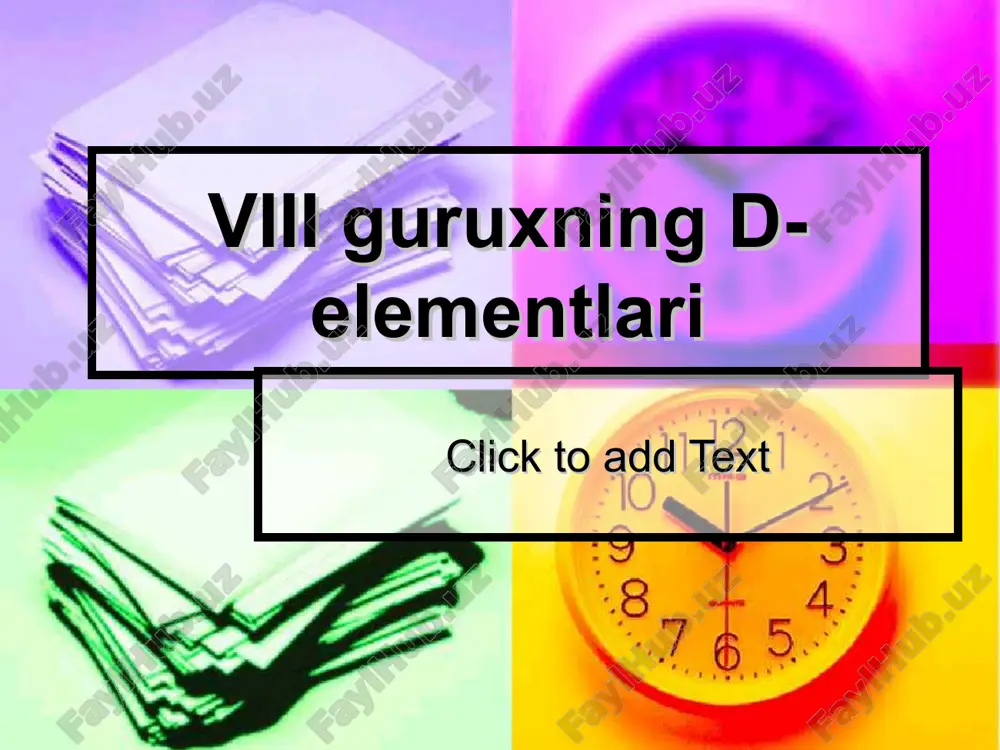 viii guruxning d-elementlari — ZIP