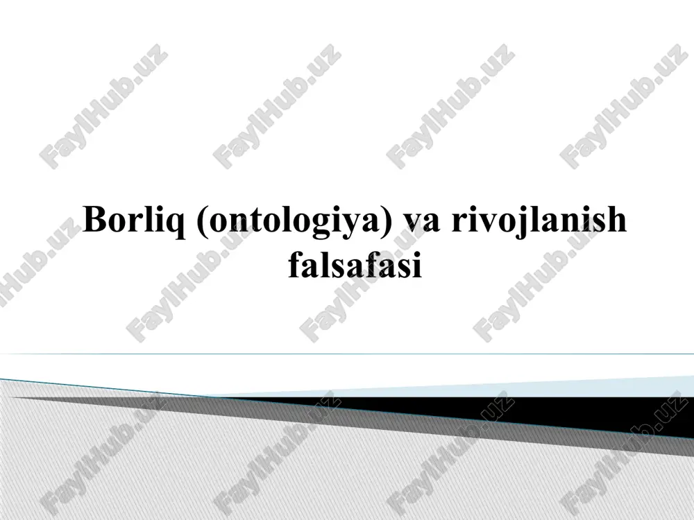 borliq (ontologiya) va rivojlanish falsafasi — ZIP