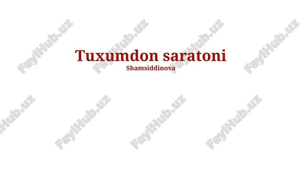 tuxumdon saratoni — PPTX