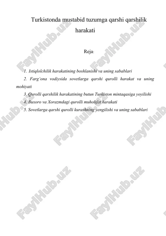 turkistonda mustabid tuzumga qarshi qarshilik harakati — ZIP