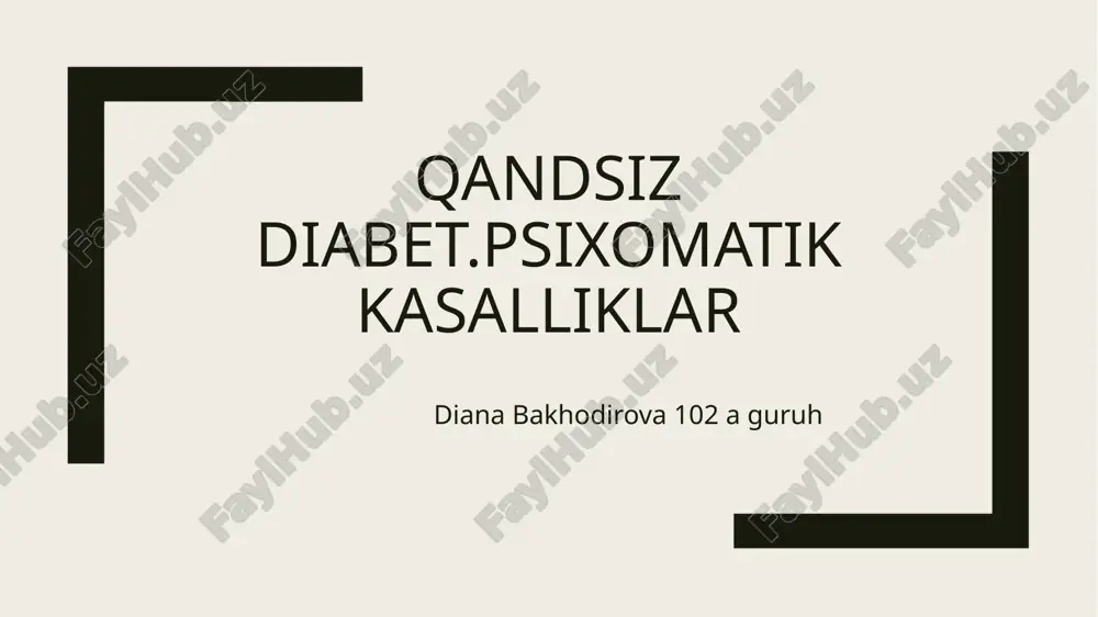 qandsiz diabet — PPTX