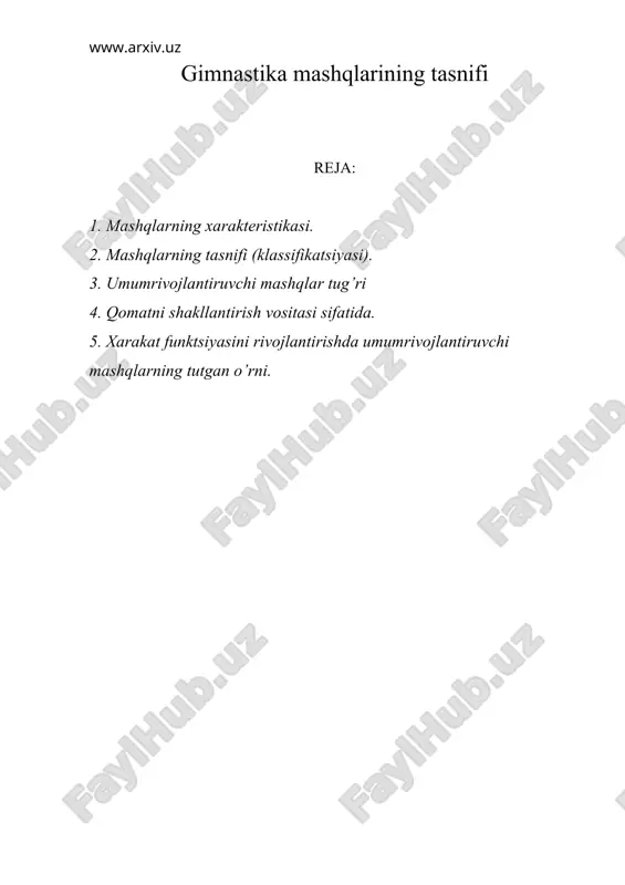 gimnastika mashqlarining tasnifi — ZIP