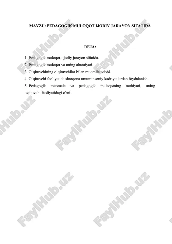 pedagogik muloqot — DOCX