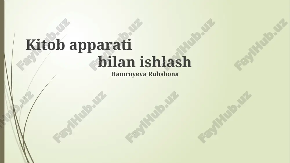 kitob apparati bilan ishlash — PPTX