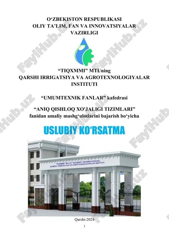 uslubiy ko’rsatma — DOC